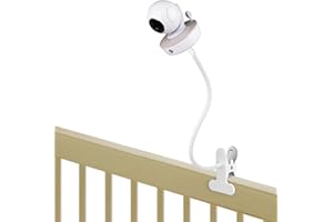 WOCHEL Support de moniteur de bébé col de cygne pour Motorola, Owlet, VAVA, Arlo et la plupart des caméras de surveillance de bébé universelles, support flexible sans outils ni dommages au mur – Blanc