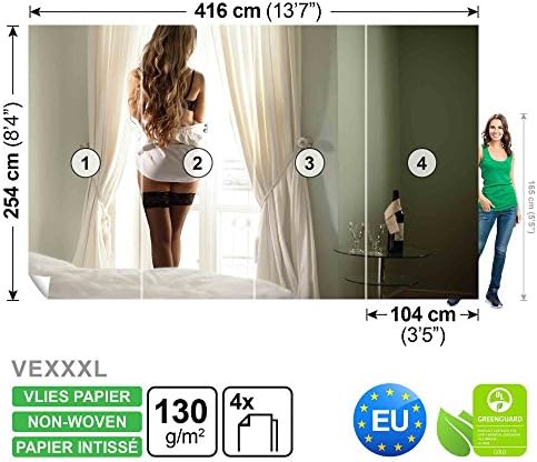FORWALL Photomural Wallpaper Mural Dekoshop Sexy Lady Teenagers Boys Bedroom ADW1132VEXXXL (416cm x 254cm) Wall Design Decor Photo
