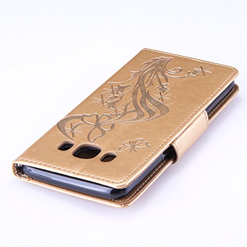 Voguecase   Para Samsung Galaxy J5 2016 funda  Mariposa VIII-dorado  Cuero Carcasa Funda Funci  n de Soporte Cover Tapa Case Billetera con Tapa para Tarjetas  Gratis aguja de la pantalla stylus universales