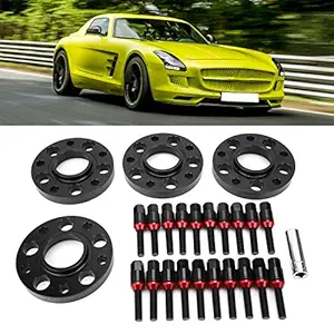 Hub Centric Wheel Spacers, Staggered Wheel Spacers Kit Aluminum Anti overturning 20pcs Extended Lug Bolts Durable for Automobile Accessory