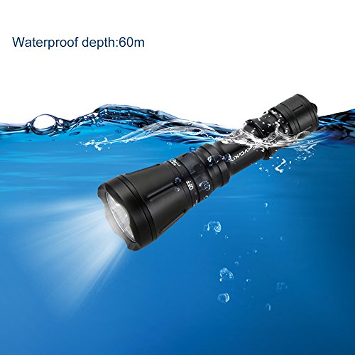Lixada LED Taschenlampe 4800LM 8-Modus T6 Tauchen Unterwasser Outdoor Wasserdicht 60m Fackel Licht Lampe - 5