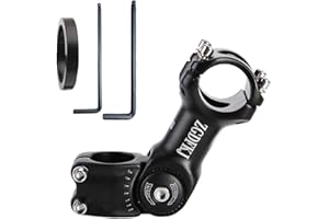 WDEC Adjustable Bike Stem, Bike Handlebar Stem 31.8mm/25.4mm, 110mm, 0-60 Degree Adjustable Angle, for Bicycle, Road Bike, MTB, BMX, Cycling, with Hex Key, Washer