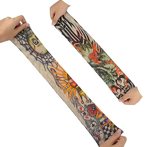 SUMERSHA Temporäre Gefälschte-Slip Tattoo Sleeves Arm Strümpfe (6 Stück) - 3