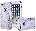 Price comparison product image iPhone 7 Plus, 7 Plus Case, VPR Marble Stone Pattern Design 3 in 1 Hybrid Cover Hard PC Soft Silicone Rubber Heavy Duty Shock Absorbing Protective Defender Case for iPhone 7 Plus