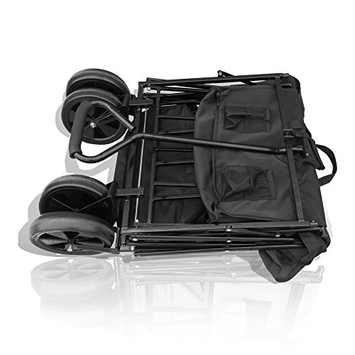 Bollerwagen faltbarer Strandwagen Handwagen Transport Wagen Karre faltbar Dach (Anthrazit) - 4