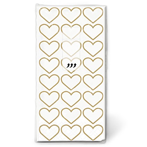 Lywedd® Taschentücher Herzen "Alles Liebe" 100 Stück gold - Papiertaschentücher für die Freudentränen