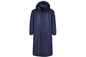 Yukirtiq Giacche Impermeabili per Uomo Leggero Traspirante Antistrappo Lunghi Impermeabile Poncho con Cappuccio per attività di Campeggio All'aperto