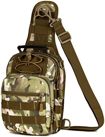 Cinmaul Tactical Military Chest Packbag Molle Daypack Large Shoulder Bag Crossbody Duty Gear For Hiking Camping Trekking Small CP Camouflage
