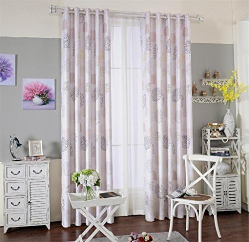 Dbtxwd Curtains Cotton European style Printing Jacquard Pink Violet Noise Reducing Pleat Blackout Window Drapes Living room Bedroom Decorate , pink , B