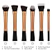 Savisto 6 Piece Essential Kabuki Make Up Brush Set in Gold - Professional Synthetic Makeup Brushes & Stylish Gift Box