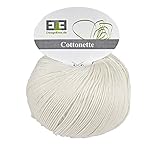 Alta calidad. Designette - Ovillo de hilo de algodón (100 % algodón egipcio mercerizado, 10 capas, 100 g)Aprox. 220 m, 100 % algodón egipcio mercerizado, 10 capas, 205 m/100 g; se puede lavar a máquina a 60 °C; 1 ovillo, color beige Cottonette 911.