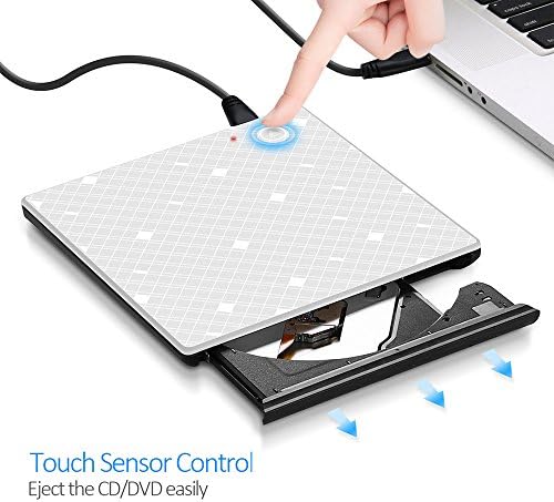 Touch Control External DVD CD Drive Smallcar DVD-RW Burner&amp; Writer with USB3.0 Superdrive for Macbook Pro Air iMAC, Laptops, Desktops, Notebooks,Support Windows xp/2003/7/8.1/10,Linux,Mac 10 OS System