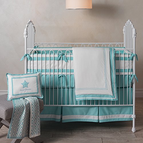 Lambs & Ivy Classic Aqua 3-Piece Crib Bedding Set by Lambs & Ivy