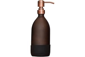 ORDINARY BETTER Matte Amber Glass Hand Soap Dispensers 500ml and 250ml | Non-Slip Base | (Rose Gold, 500ml)