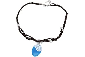 NHQZ Kette für Vaiana,Moana's Halskette mit Ozean-Anhänger, handgeflochtene, Party-Halskette für Frauen und Mädchen (Blaue im Dunkeln leuchtende)