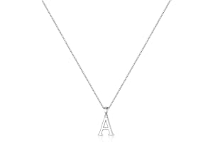 Turandoss silver 925 Letter Chain Ladies Personalized Sterling Silver Necklace Ladies Name Chain with Initials AZ Pendant Jewelry Christmas Gifts for Women Girls