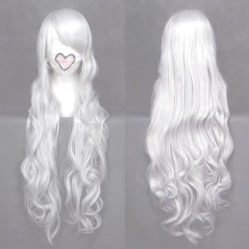 CaseEden (Case Eden) Angel Sanctuary Roshieru Idol Master Shijo Takane Rozen Maiden rose quartz Cosplay Wig Long Curly 90cm heat Silver silver-haired and white Mel Choi wig net two sets (black and skin color)