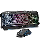 ➤【ZUVERLÄSSIGE QUALITÄT & HASSLE-GARANTIE】 PICTEK Gaming Keyboard Mouse Combo, 30 Millionen Klicks Lebensdauer, mit hochwertigen ABS-Materialien, aufwendigen polnischen Fertigungsprozessen und sorgfältiger Montage garantieren die Funktionssicherheit von Tastatur und Maus über Jahre. Bei Pictek bieten wir nicht nur qualitativ hochwertige Produkte an, wir haben eine 18-monatige Garantie und eine 45-tägige Geld-zurück-Garantie!