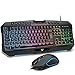 Produktbild Gaming Tastatur und Maus, PICTEK Tastatur Maus Set Tastatur Gaming PC Rainbow-LED-Hintergrundbeleuchtete, kabelgebundene, Programmierbare
