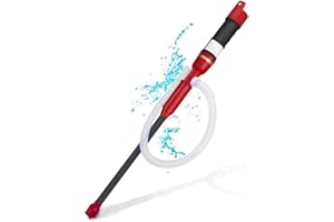 ONCCI - Pompa elettrica per Benzina, sifone, Pompa a Batteria, Pompa per tanica, Pompa di travaso di Olio Diesel, Acqua e Benzina (Nero-Rosso)