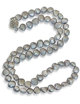 Süßwasserzuchtperlen Kette, natürlich, grau, Barock, 7-8mm