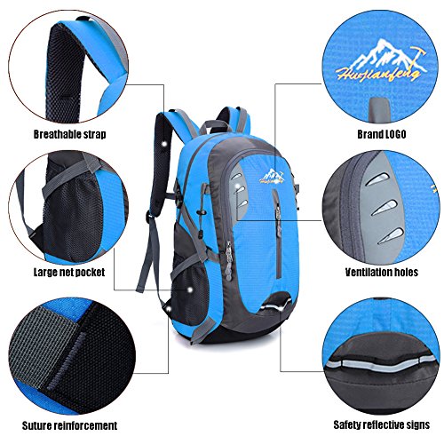40 Liter Outdoor Trekkingrucksäcke, YUMOMO Herren und Damen Wasserdichter Wanderrucksäcke Camping Rucksäcke Sport für Die Reise Bergsteigen - 2