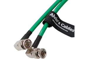 Alvin's Cables 12G BNC-Kabel koncentryczny HD SDI BNC męski na męski oryginalny kabel w kształcie litery L do kamery wideo 4K 1M zielony