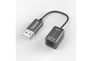 Cubilux Adapter optyczny USB A na TOSLINK, konwerter cyfrowy USB A do SPDIF, kompatybilny z PS4/PS5, Lenovo, Dell, HP, Asus, PC, laptopami