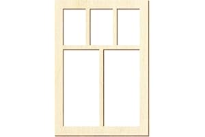 BÜTIC GMBH Ventana de madera rectangular – Decoración maqueta, tamaño a elegir, tamaño: 150 x 105 mm, ventana: modelo 9