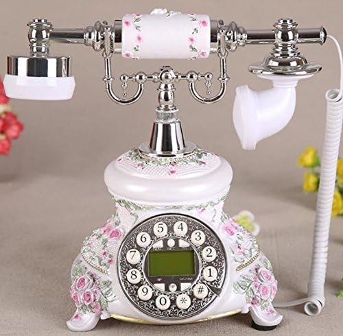 Vintage Antique style Rotating button Fashion creative landline Wired telephone Home decoration props,Product Size:20cm*19cm*27cm,Silver button