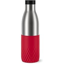 Emsa Bludrop Color N31110 Botella De Agua | 0,7 Litros | 100% Hermética | Cierre Quick-Press | Ergonómico 360° De Placer De Beber | Caliente 12h 24h | Frío 24h | Acero Inoxidable | Petróleo