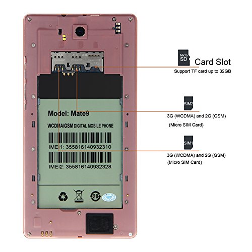 KivorsÂ® Smartphone Mate 9 Plus Android 5.1 Handy mit 6.0 IPS Zoll IPS Display (1280*720) Dual SIM 1G RAM 8G ROM Quad Core