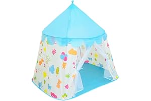 FLOVING Carpa Infantil Princesa Castillo Jugar casa yurta Interior Tiendas de campaña Los niños juegan en la cabaña de Tela(biue)