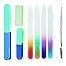 Premium Quality Professional Set With 8 Different Manicure Pedicure Nail Art Tools Accessories Including Crystal Glass Nails Filers / Files, Emery Buffers / Buffing / Sanding / Polishing Blocks And Stainless Steel Cuticles Pusher / Scraper By VAGA
