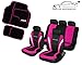 Price comparison product image XtremeAuto© VR SPORT, PINK Seat Covers and Floor Mats, Colour Coded Styling Set For Car