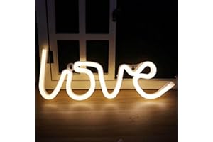 Nordstylee - Lampada al neon con scritta Love, luci notturne a LED per bambini, lampada decorativa da parete, per compleanno, Natale, matrimonio (bianco caldo)