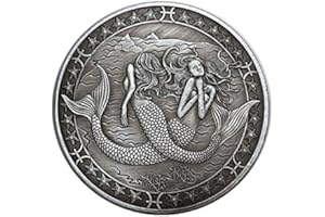 NLR FUN NLR 12 constelación de Monedas conmemorativas Aries/Tauro/Géminis/Cáncer/Leo/Virgo/Libra/escorpión/Sagitario/Capricornio/Acuario/Piscis Recuerdo Artes Colección-1 PC (Piscis)