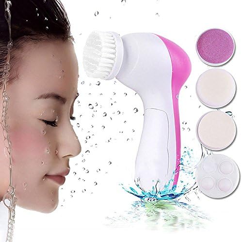 Facial Electric Cleansing Brushes Waterproof Facial Exfoliating, Set of 5 Portable Massagers for All Skin Care