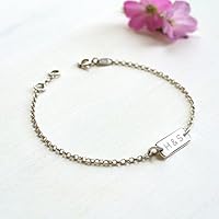 Personalisierte Sterling Silber Mini Bar Initialen Armband