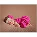 Binlunnu Newborn Baby Photography Props Boy Girl Crochet Costume Outfits Headdress Skirts Rosy