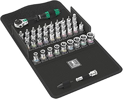 Wera 05003755001 8100 SA All-in Jeu cliquet Zyklop Speed à emmanchement, 42 Pièces, Noir