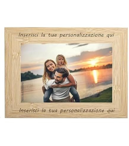 Cornice in pelle con incisione laser personalizzata: regalo fotografico personalizzato - Italia