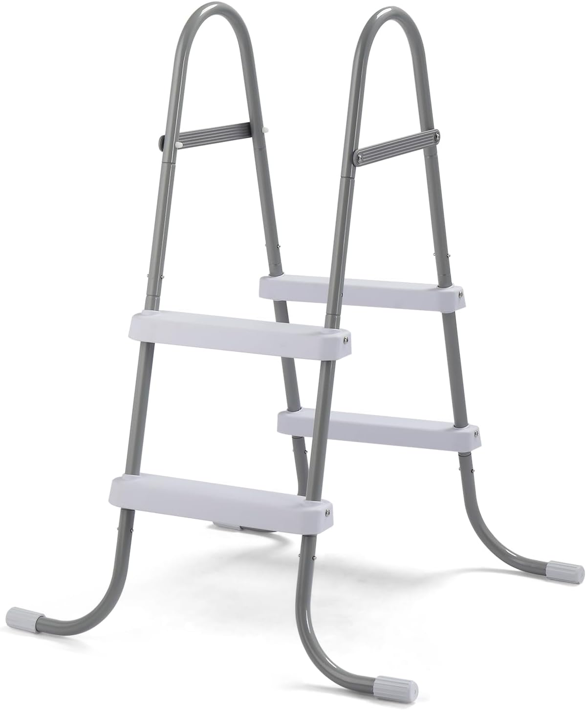 Bonnlo Swimming Pool Ladder, Ladder Steps for Above Ground Pools, 84cm/33 Inch Height, Non-Slip Metal Frame