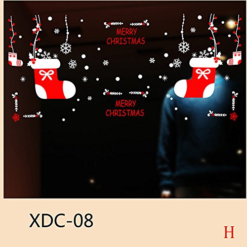 Preisvergleich Produktbild Junjie Nenu Weihnachtsschneemann Entfernbar Home Vinyl Mehrfarbig Fenster Wandaufkleber Abziehbild Dekor Größe: Über A: 45 * 33 * 55 cm