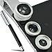 Produktbild First2savvv JTSJ-XX-A16G2 Silber 3 in 1 Clip-On Kamera Adapter Optische Weitwinkelobjektiv FishEye Fischauge Objektiv Linse & Micro Objektiv Linsen Smartphone Handy Universal für HTC Desire X One X+ ONE SV One first One mini Desire 500 516 510 300 601 310 610 816 820 826 EYE HTC One max One (M8) One mini 2 One dual sim butterfly 2 Windows Phone 8x/8s by htc One M9 Nokia Lumia 800 900 820 920 620 510 520 530 720 925 1020 625 1320 mit Touch-Pen
