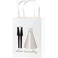 Crisky Welcome To Our Wedding Bags 25 Pcs Welcome Wedding Bags For Hotel Guests, 10"X8"X4", Favor Bags