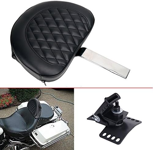 Motorcycle Backrest Sissy Bar Adjustable For Harley Davidson Touring models 1997-2017 Road King Street Glide Road Glide Electra Glide with One-Piece Slotted Seat