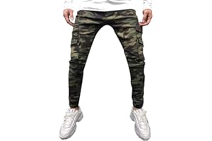 Tasty Life Pantalones De Chándal Sueltos para Hombres Pantalones De Camuflaje con Estampado De Múltiples Bolsillos Pantalones De Jogging De Camuflaje del Ejército Pantalones