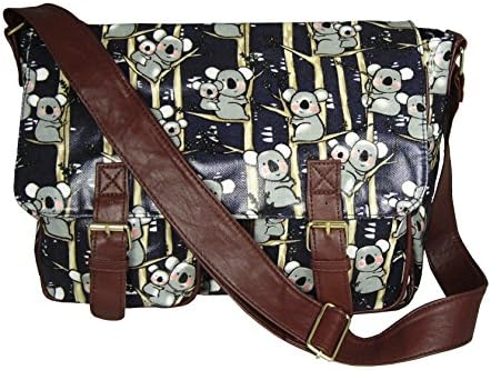 Hey Hey Handbags - Ladies Shoulder Bag Satchel Handbag, Colour : Bear Black Oilcloth