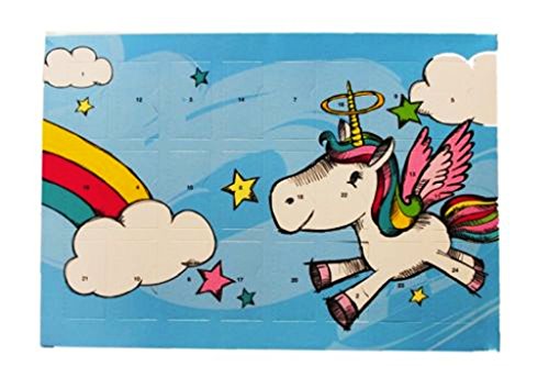 Preisvergleich Produktbild Premium Fruchtgummi Adventskalender "Einhorn" mit 24 Maxi-Figuren Fruchtgummi Kalender Weihnachtskalender